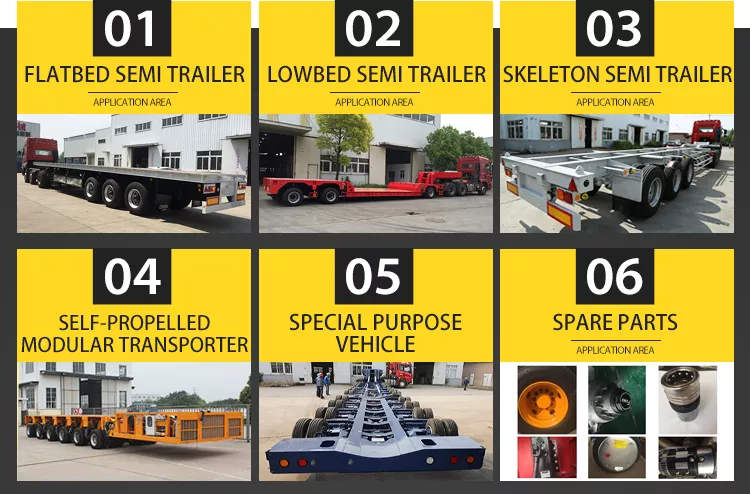 Product Name	2/3 axle semi trailer Tare Weight 	(customized) Dimension 	(customized) Max payload (T)	According to the customer's actual loading tonnage and load method, select and optimize the steel ratio Axles	single axle, double axle, three axle, four axle, etc., two lines and four axles, three lines and six axles, four lines and eight axles, five lines and ten axles wheel base	(customized) Rim	6.75-17.5 Tire	pneumatic tire, solid tire, polyurethane filled tire Tire Wheelbase	2475mm Tire No.	(customized) Suspension	Leaf spring/air/hydraulic suspension King pin	JOST brand 2.5 inch and 3.5inch Main beam	Material is WELTEN80 Steel ,Height: 400mm (customized)  	upper plate is 25mm, middle plate is 12mm, down plate is 25mm(customized) Towing Pin Material	Alloy steel Towing Pin Type	