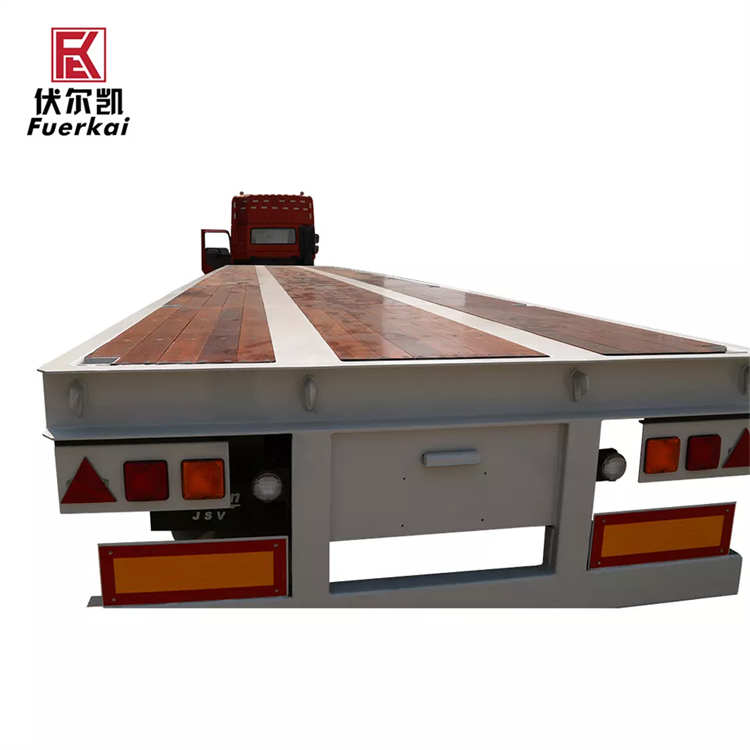 Tri-axle 20ft 40ft Shipping Container Flatbed Semi Trailer | Yangzhou Vulcan Machinery Manufacturing Co., Ltd