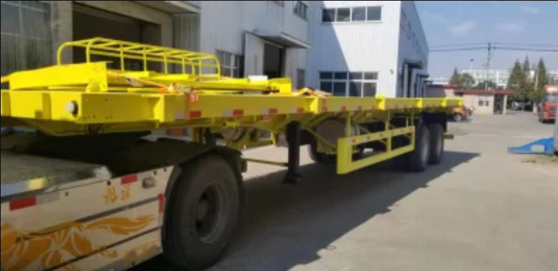 2 つの車軸 20FT 40FT コンテナー フラット ベッド セミ トラック トレーラー &ndash; 購入 トレーラー と コンテナー トレーラー 揚州バルカン機械製造株式会社 