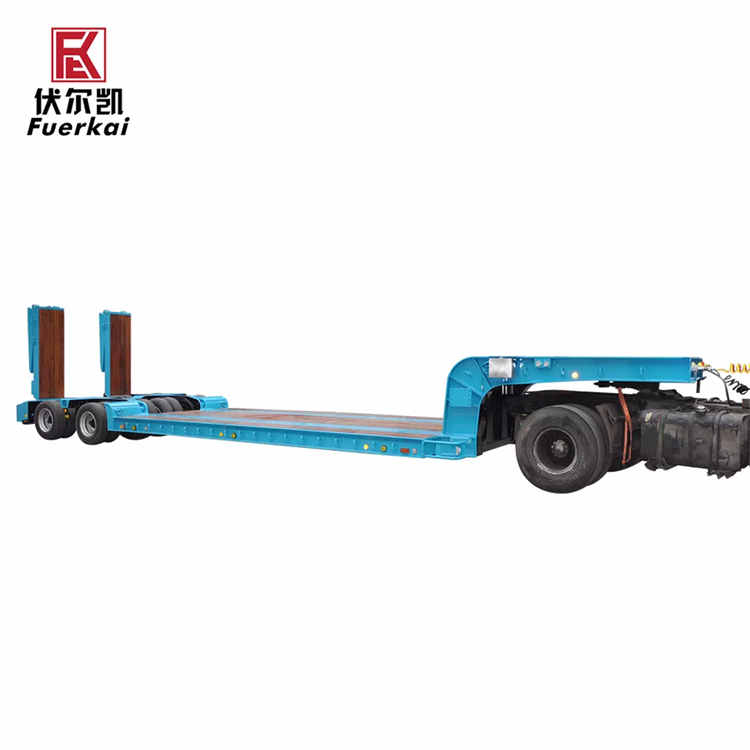 Gooseneck 2 Axles Lowboy Semi Trailer Low Bed | Yangzhou Vulcan Machinery Manufacturing Co., Ltd