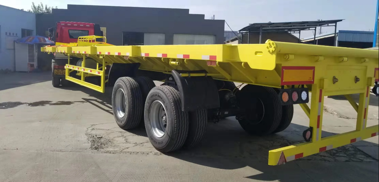 2 つの車軸 20FT 40FT コンテナー フラット ベッド セミ トラック トレーラー